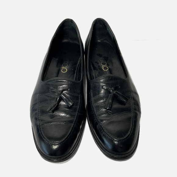 Vito Rufolo Black Loafers Italian Leather Tassled Slip On Mens size 11.5 main image 6